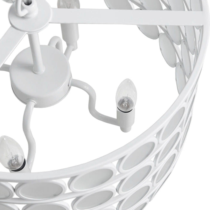 Abbot - 4-Light Drum-Shaped Chandelier - White - Simple Home Plus