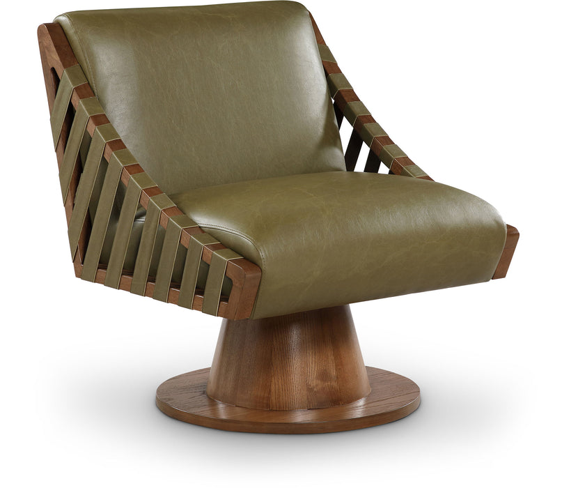Millwin - Swivel Accent Chair With Brown Base - Simple Home Plus