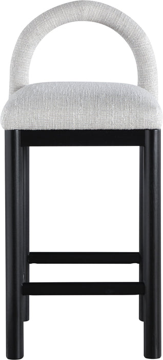 Conrad - Linen Counter Stool With Black Legs - Simple Home Plus