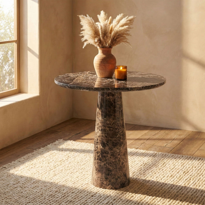Fontelina - 30" Genuine Marble Bistro Dining Table - Simple Home Plus