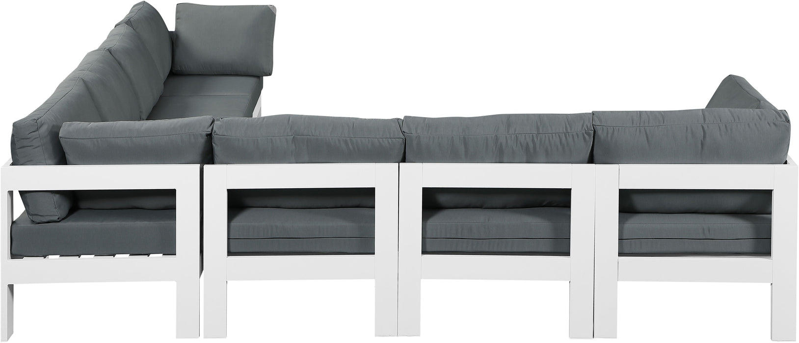 Nizuc - Outdoor Patio 7 Piece Modular Sectional With White Frame - Simple Home Plus