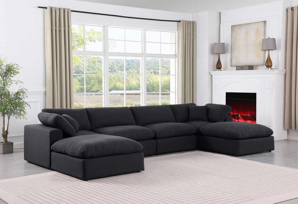 Comfy - 6 Piece Linen Modular Double Chaise Sectional - Simple Home Plus