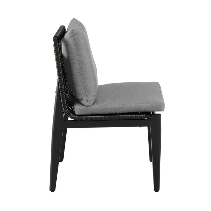 Cayman - Outdoor Patio Dining Chairs With Cushions (Set of 2) - Gray - Simple Home Plus