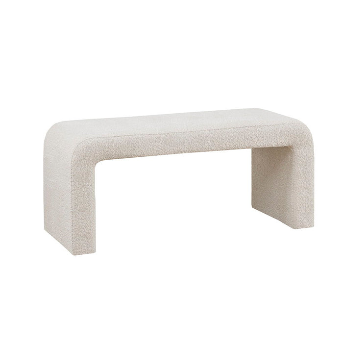 Steve - 42" Boucle Waterfall Bench - Cream - Simple Home Plus