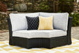 Beachcroft - Curved Corner Chair With Cushion - Black / Light Gray - Simple Home Plus