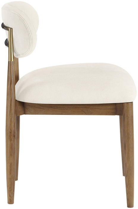 Riccio - Fabric Dining Side Chair (Set of 2) - Walnut Frame - Simple Home Plus