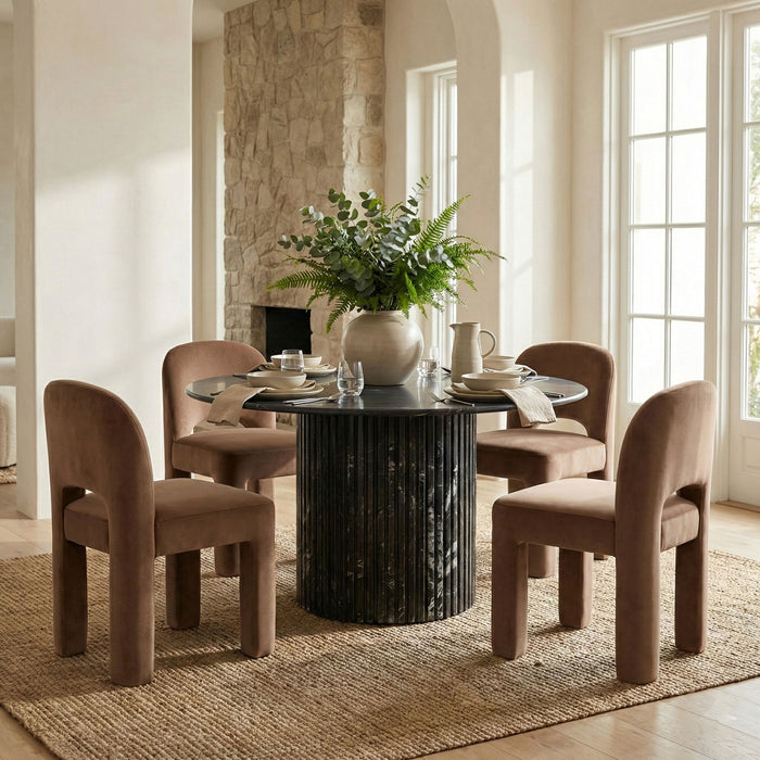 Celine - Velvet Performance Fabric Upholstered Dining Chair (Set of 2) - Simple Home Plus