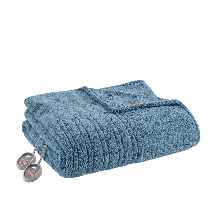 Sherpa - King Heated Blanket - Blue - Simple Home Plus