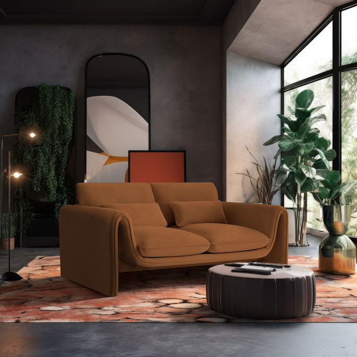 Sloan - Loveseat - Saddle - Simple Home Plus