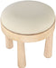 Larea - Linen Textured Fabric Ottoman - Natural Base - Simple Home Plus