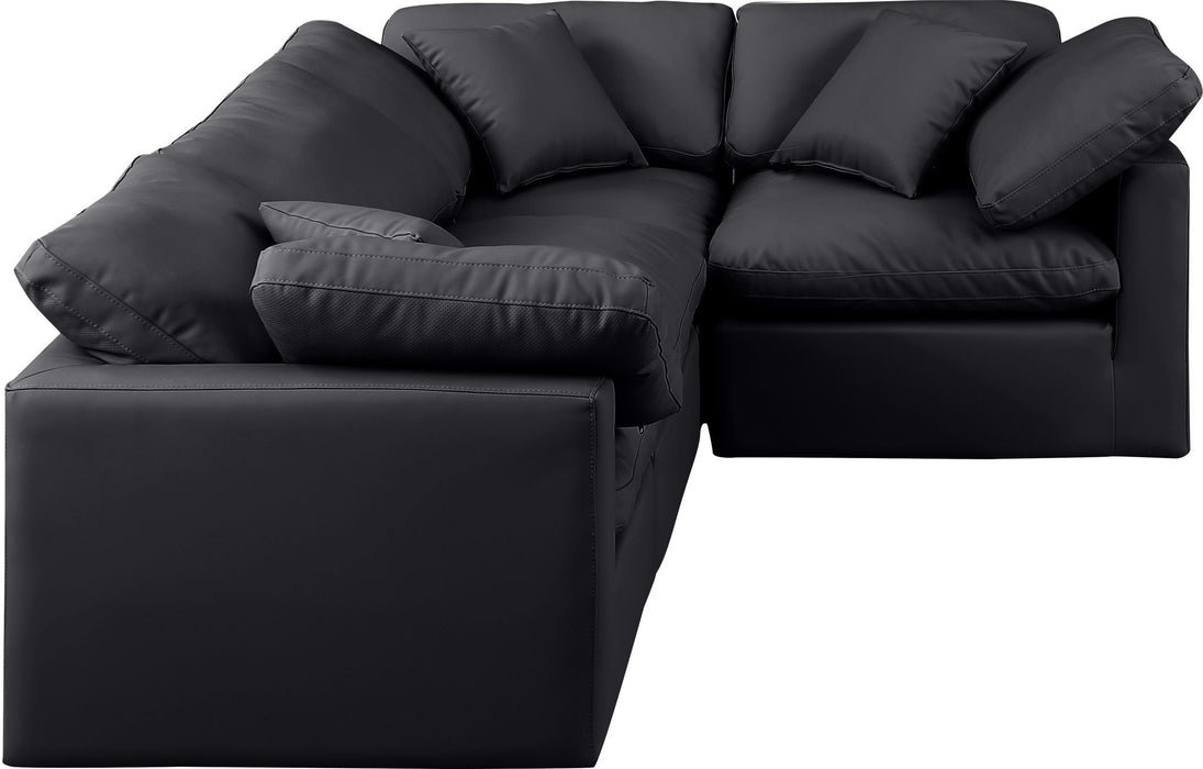 Indulge - Faux Leather 4 Piece Modular Corner Sectional - Simple Home Plus