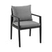 Cayman - Outdoor Patio Dining Chairs With Arms In Aluminum With Gray Cushions - (Set Of 2) - Simple Home Plus