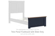 Landocken - Twin Panel Footboard With Slats - Brown / Blue - Simple Home Plus