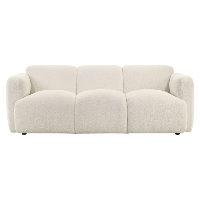 Sierra - Boucle Fabric Sofa With Rounded Arms - Ivory