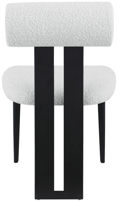 Dario - Boucle Dining Chair With Black Frame (Set of 2)