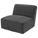 Cobie - Upholstered Armless Swivel Chair - Dark Charcoal - Simple Home Plus
