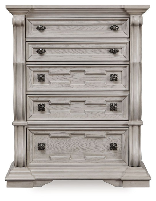 Bruchandi - Antique White - Five Drawer Chest - Simple Home Plus