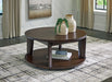 Korestone 2 - Dark Brown - Round Cocktail Table - Simple Home Plus