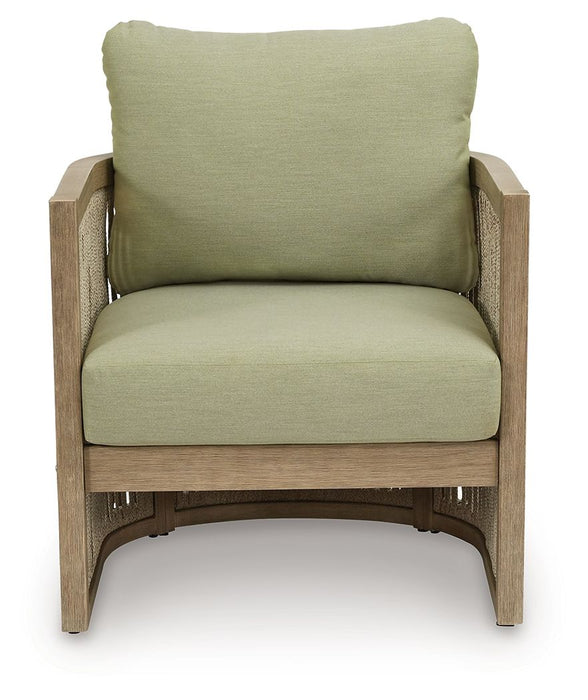Serena Shores - Beige / Green - Lounge Chair With Cushion (Set of 2) - Simple Home Plus