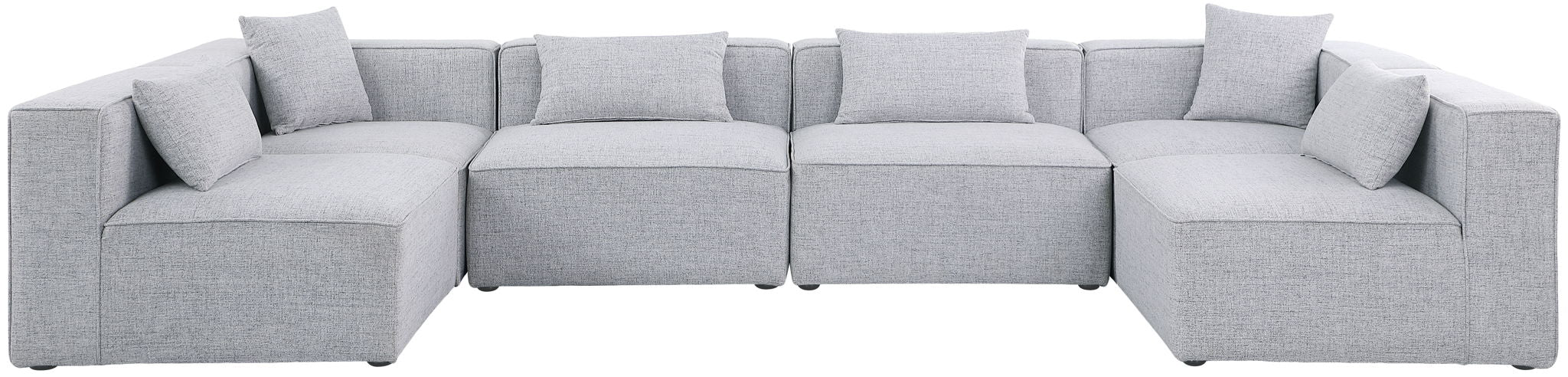 Cube - Linen 6 Piece Modular Armless Sectional - Simple Home Plus