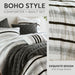 Carolina - 7 Piece King/California King Stripe Comforter And Quilt Set - Black - Simple Home Plus