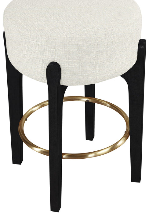 Torino - Backless Counter Stool With Brushed Black Base (Set of 2) - Simple Home Plus