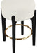 Torino - Backless Counter Stool With Brushed Black Base (Set of 2) - Simple Home Plus
