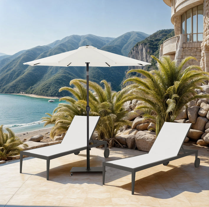 Fiji - Aluminum Patio Umbrella With Square Black Base - Simple Home Plus