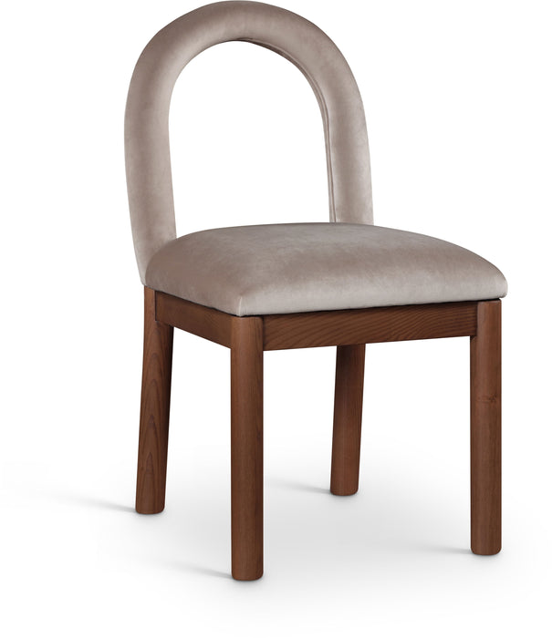 Conrad - Velvet Dining Chair With Brown Legs - Simple Home Plus