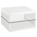Elana - 1-Shelf Rectangular Side End Table - White High Gloss - Simple Home Plus