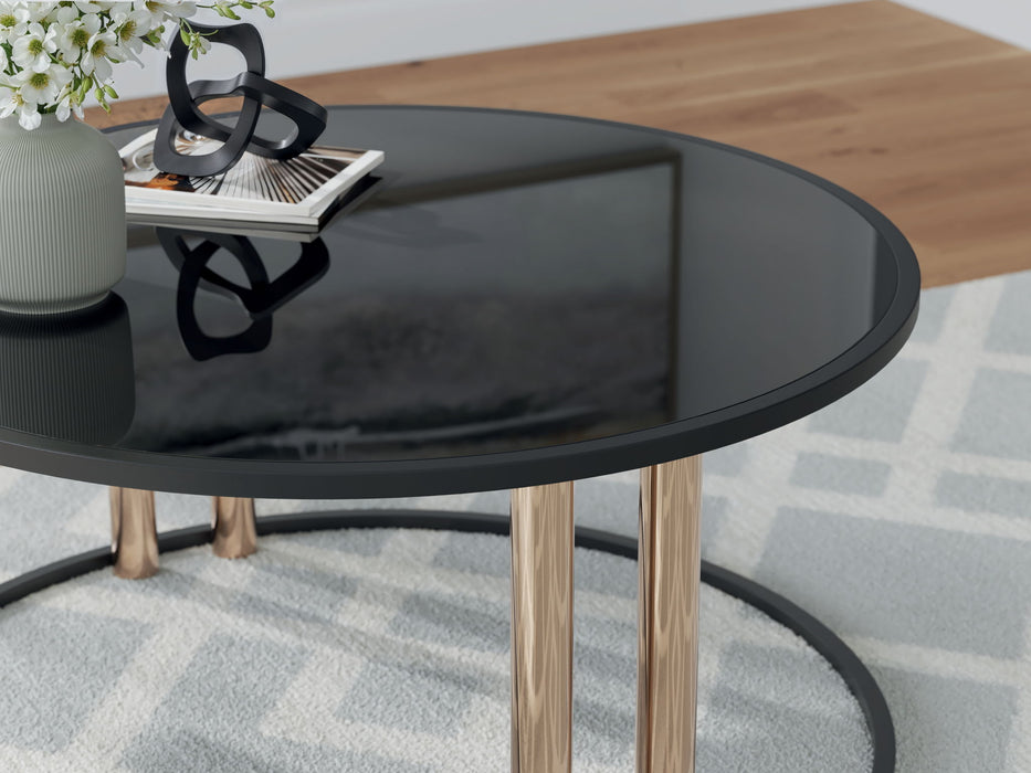 Hannerly - Black / Gold Finish - Occasional Table Set (Set of 3) - Simple Home Plus