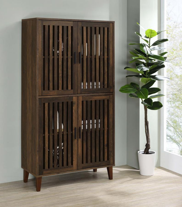Elouise - 4 Door Engineered Wood Tall Accent Cabinet - Dark Pine - Simple Home Plus