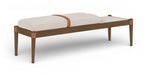 Nara - Linen Textured Fabric Upholstered Bench - Painted Brown Walnut - Simple Home Plus