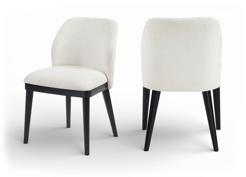 Valeo - Linen Textured Fabric Upholstered Dining Chair (Set of 2) - Painted Black Base - Simple Home Plus