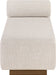 Zephyr - Linen Textured Fabric Upholstered Chaise - Painted Brown Walnut Base - Simple Home Plus