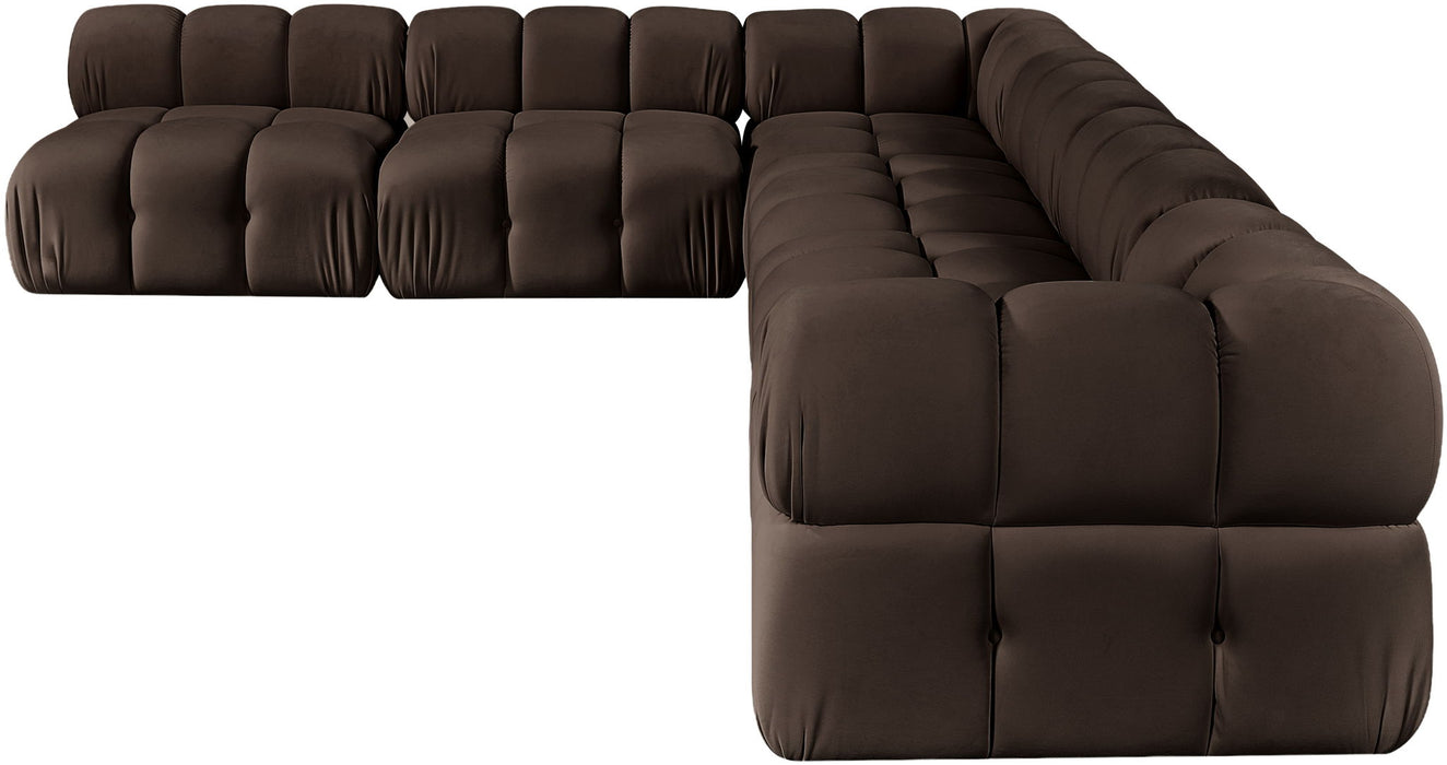 Orin - Velvet 6 Piece Modular L-Shaped Sectional
