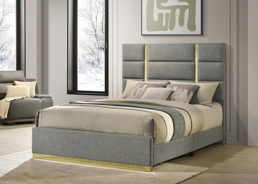 Ines - Fabric Upholstered Panel Bed - Simple Home Plus