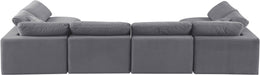 Comfy - 6 Piece Velvet Modular Armless Sectional - Simple Home Plus