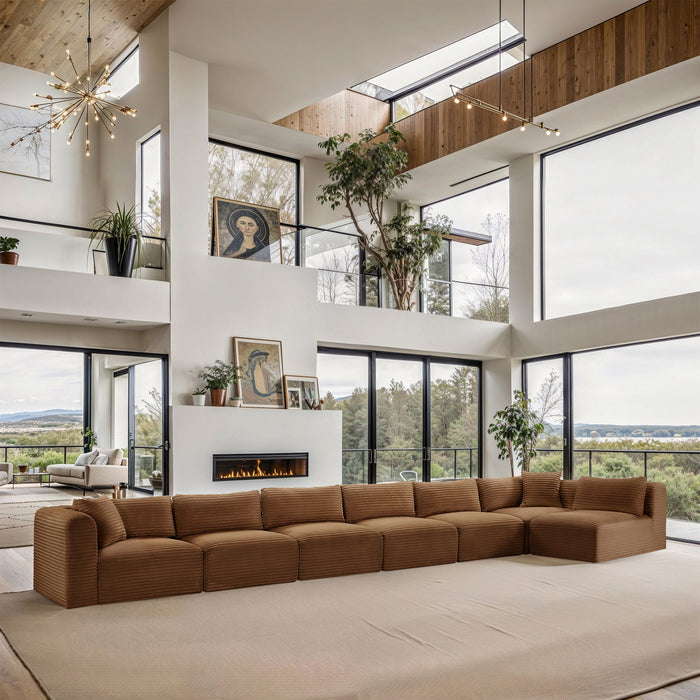 Shaggy - Fabric 7 Piece Modular Sectional - Simple Home Plus