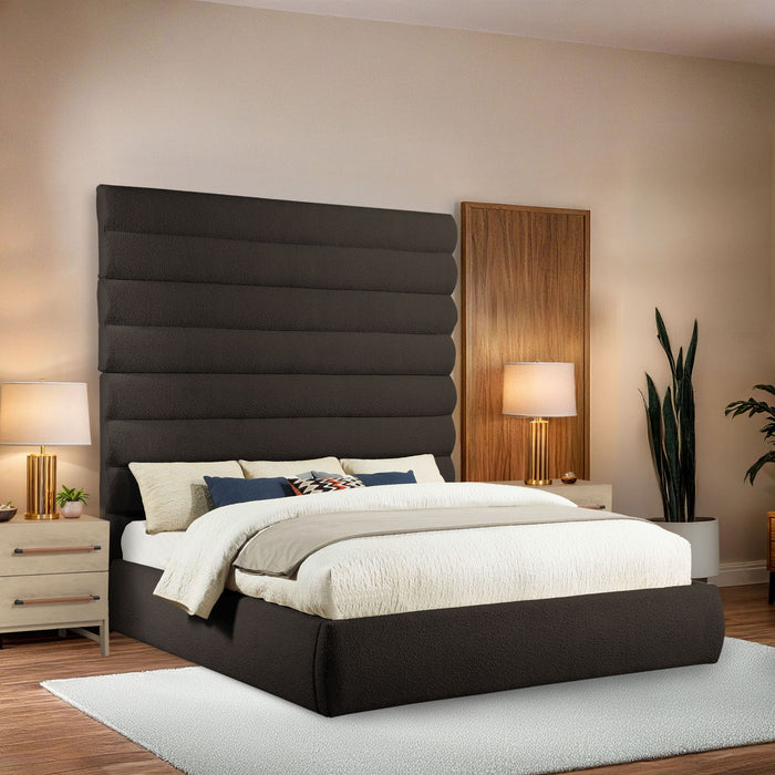 Adam - Boucle Fabric Bed With 89" Headboard - Simple Home Plus