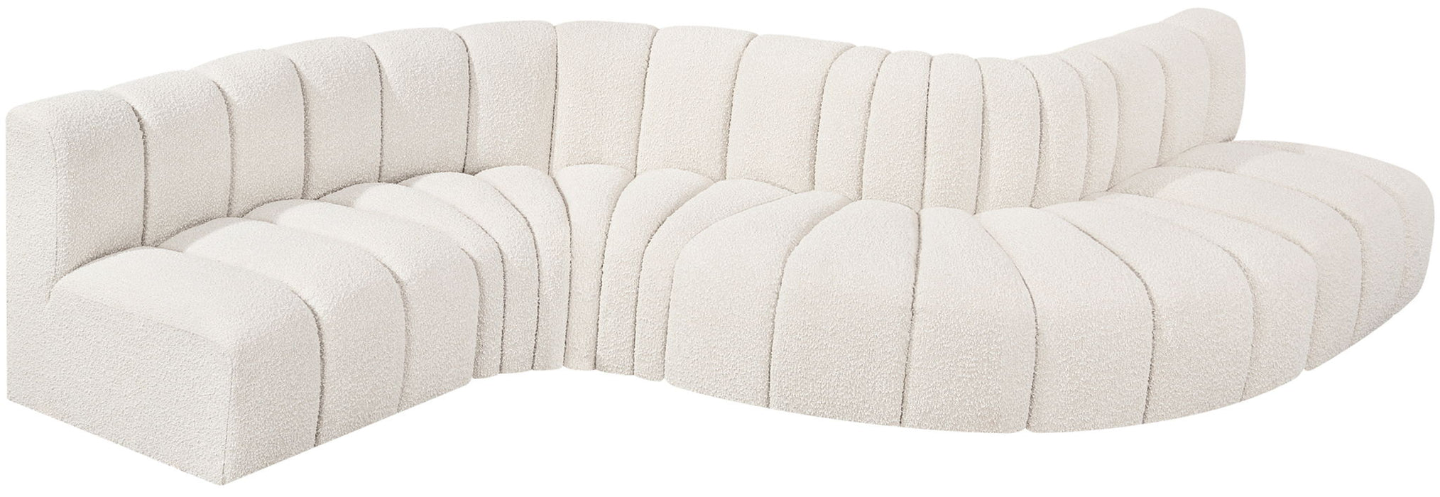 Arc - Boucle Fabric 6 Piece Curved Modular Sofa - Simple Home Plus