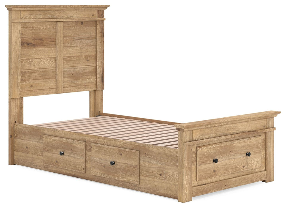 Makidern - Panel Storage Bed With 2 Under Bed Storage Units - Simple Home Plus