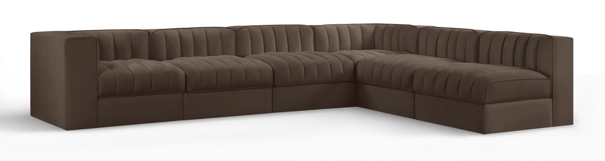 Rummi - Velvet Performance Fabric Upholstered 6 Piece Modular Sectional - Simple Home Plus