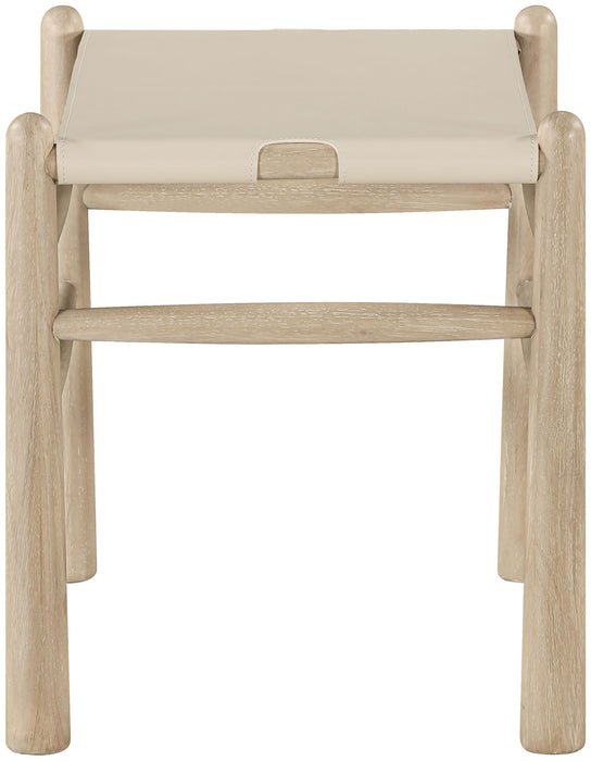 Santos - Faux Leather Upholstered Bench - Natural Frame - Simple Home Plus