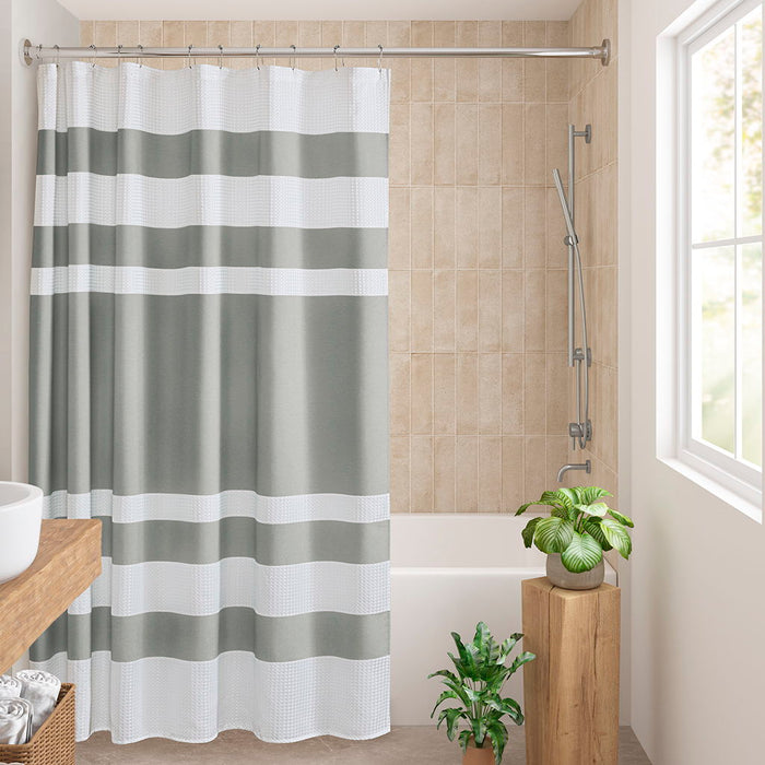 Spa Waffle - 72" Shower Curtain With 3M Treatment - Gray - Simple Home Plus