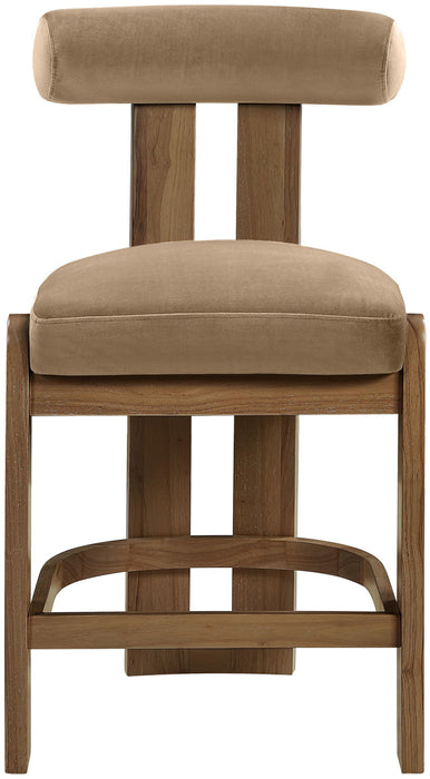 Arienzo - Velvet Upholstered Counter Stool (Set of 2) - Simple Home Plus