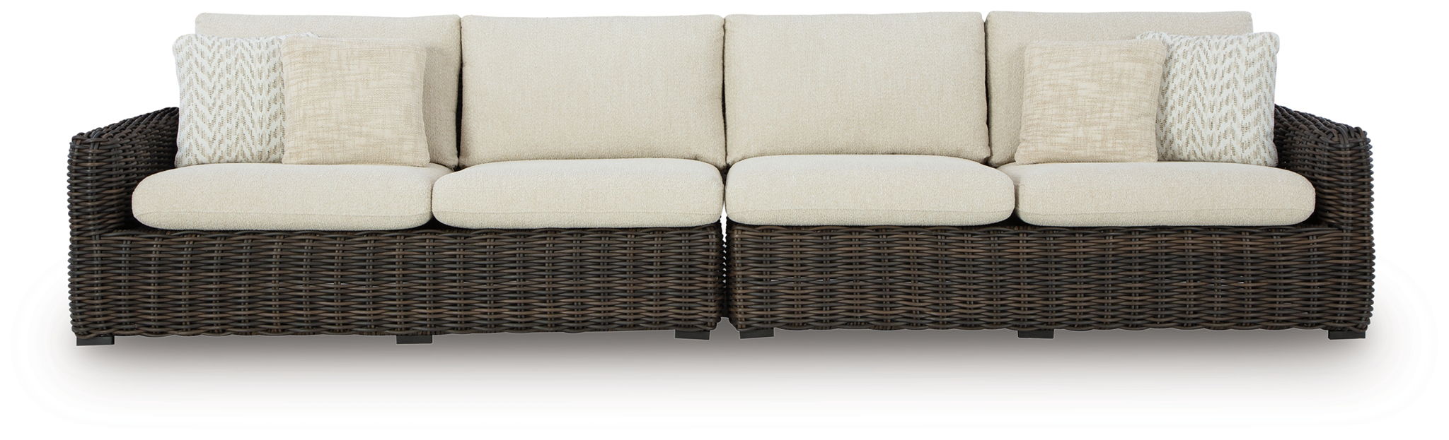 Kimora - Raf/Laf Loveseat With Cushion (Set of 2) - Beige / Dark Brown - Simple Home Plus
