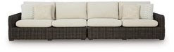 Kimora - Raf/Laf Loveseat With Cushion (Set of 2) - Beige / Dark Brown - Simple Home Plus