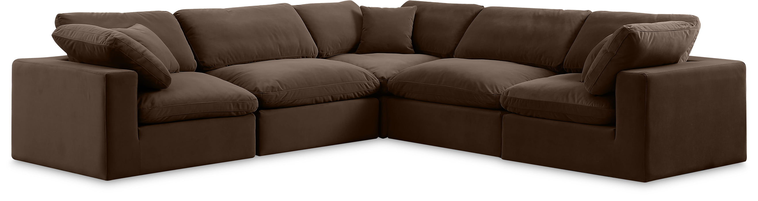 Comfy - 5 Piece Velvet Modular Corner Sectional - Simple Home Plus