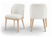 Valeo - Linen Textured Fabric Upholstered Dining Chair (Set of 2) - Painted Natural Base - Simple Home Plus